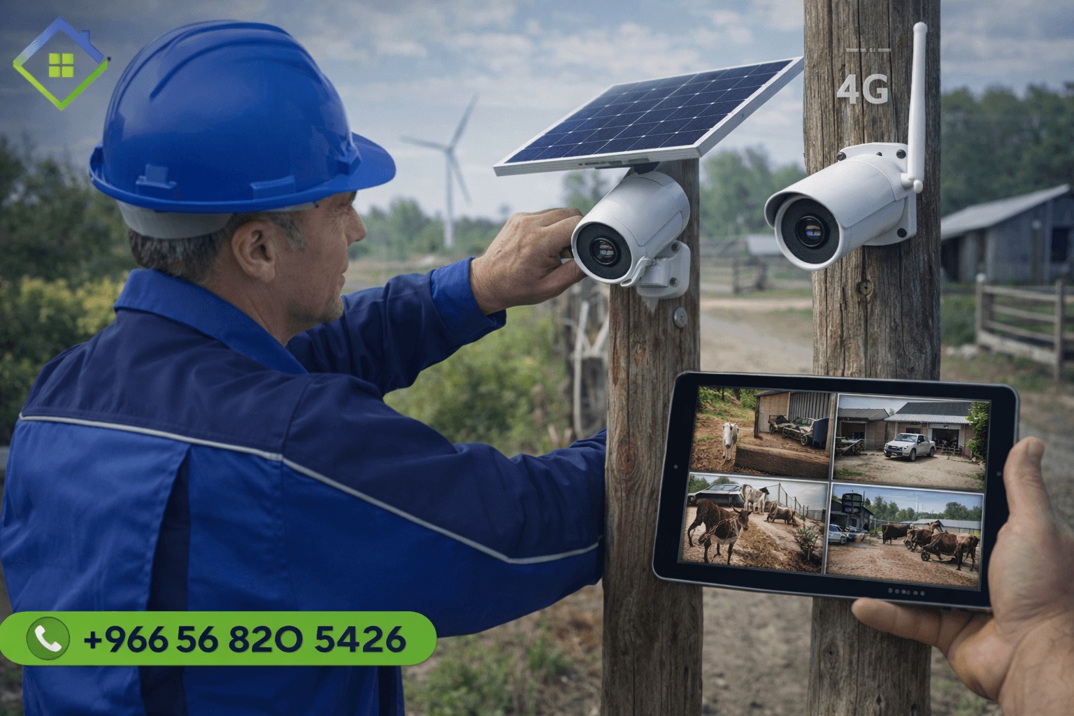احصل على كاميرات مراقبة للمزارع في الخبر بأنظمة شمسية و4G
